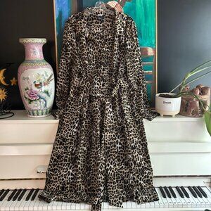 City Chic Leopard Print Blouse Dress XL